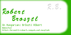 robert brosztl business card